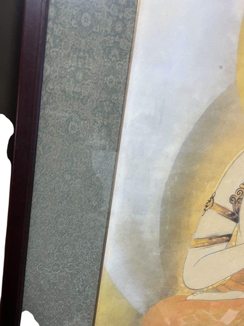 美品 　額入り　 奥村土牛筆「浄心」一字金輪像 仏画　検印あり