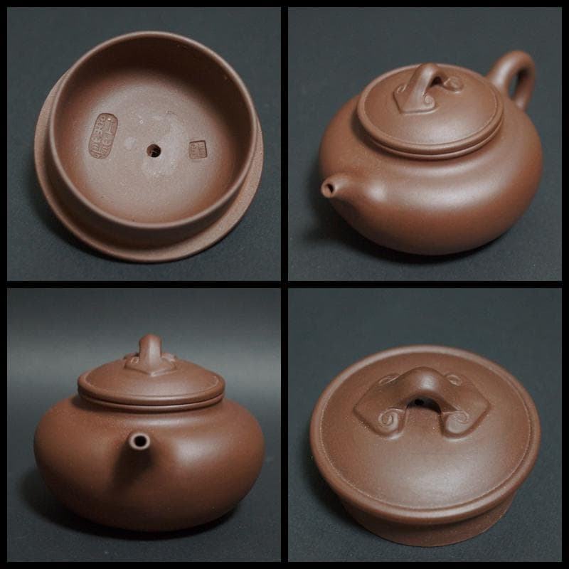 ☆煎茶道具☆宜興紫砂 名工 張紅華造 如意蓮子壷 紫砂急須 小ぶり可愛らしい茶壺