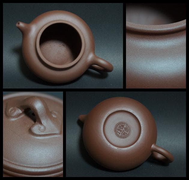 ☆煎茶道具☆宜興紫砂 名工 張紅華造 如意蓮子壷 紫砂急須 小ぶり可愛らしい茶壺