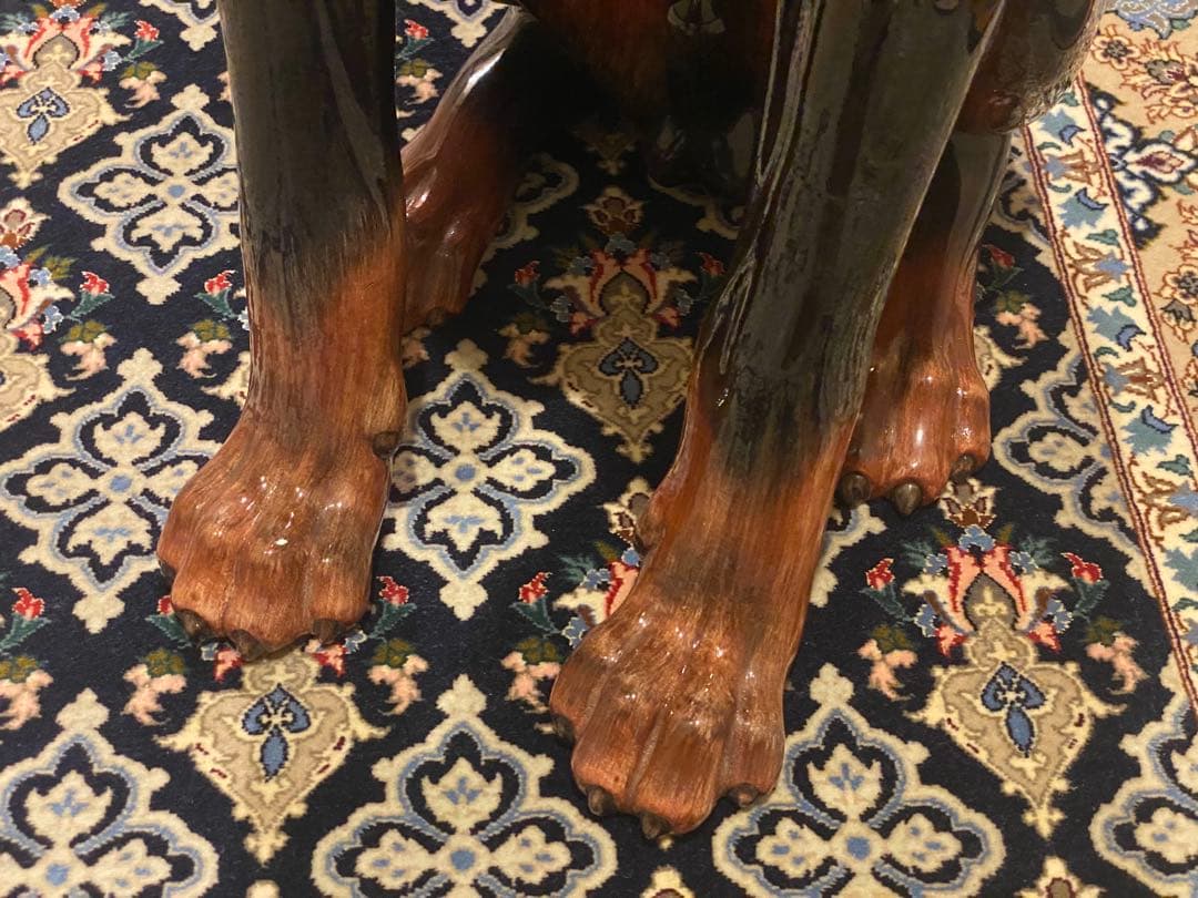 イタリア製 陶器 ドーベルマン オブジェ 美品