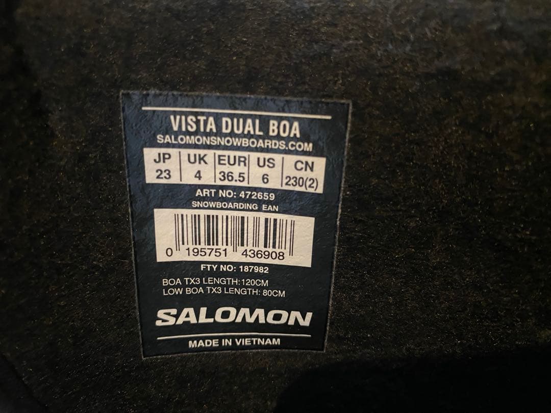 サロモン ブーツ 23-24 SALOMON VISTA ビスタ スノーボード