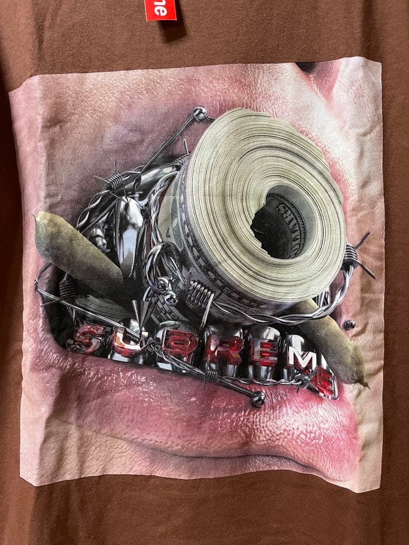 Supreme 22AW Braces Tee プリント Tシャツ ブラウン