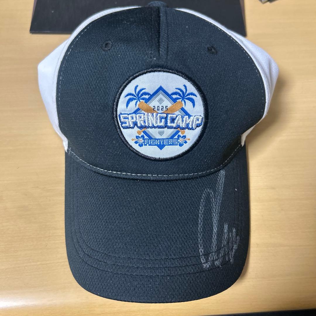 万波中正直筆サイン入り帽子FIGHTERS 2025 SPRING CAMP
