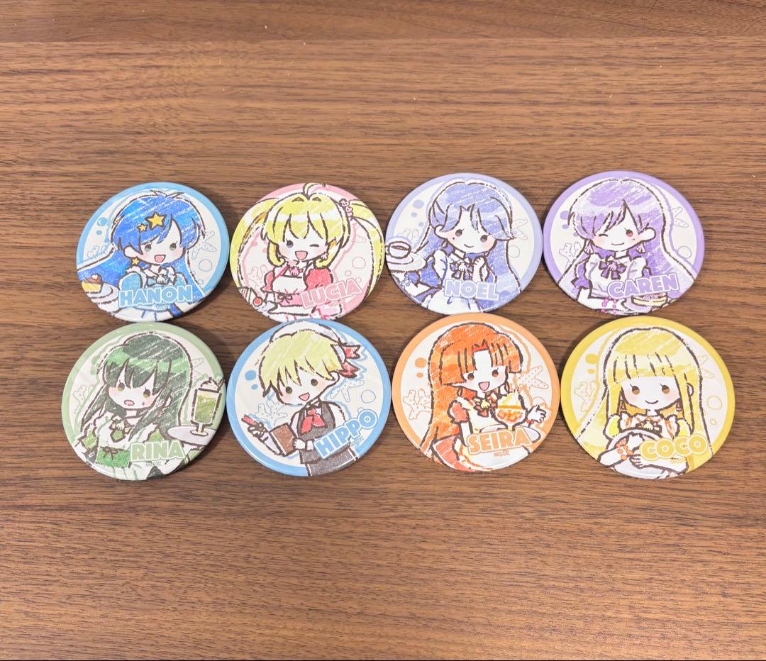 ぴちぴちピッチ eeo グラフアート 缶バッジ カフェver. 8点セット