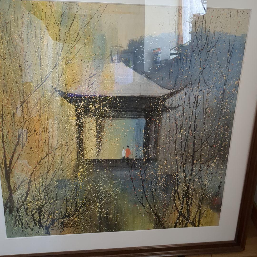 絵画　額縁付き　中華人民共和国購入