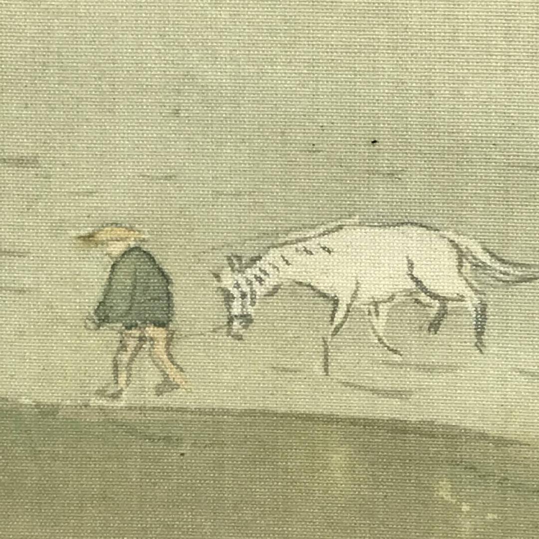 【真作】翠雨/富士山行図/山水図/掛軸/名家伝来/AD-855