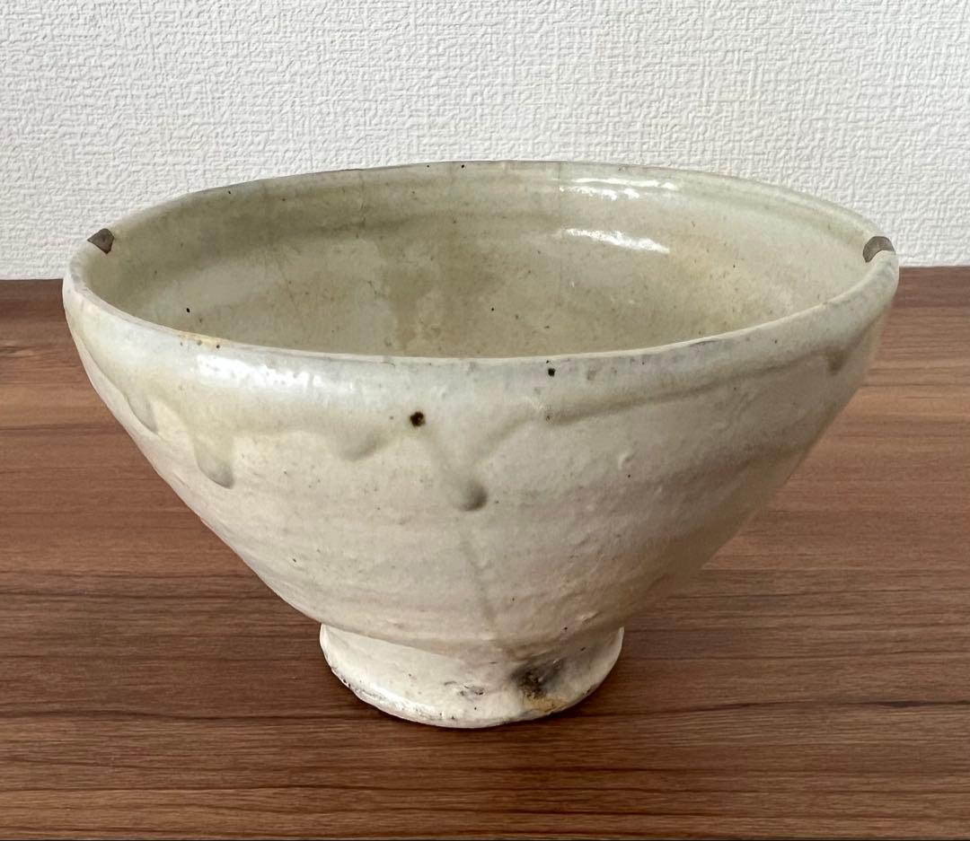 珍品 李朝粉引茶碗 布袋 箱有 掘り出し物