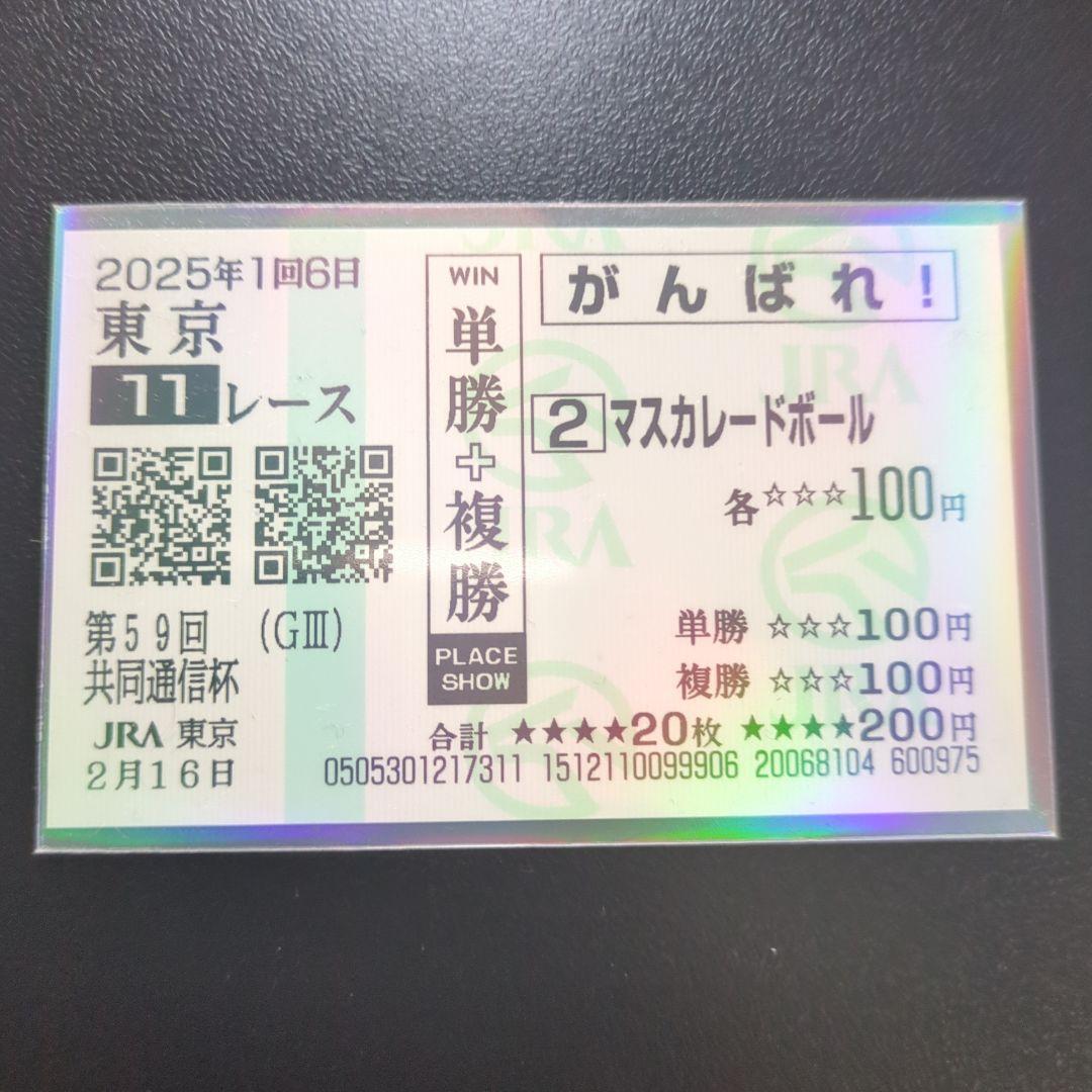 応援馬券（マスカレードボール、共同通信杯）