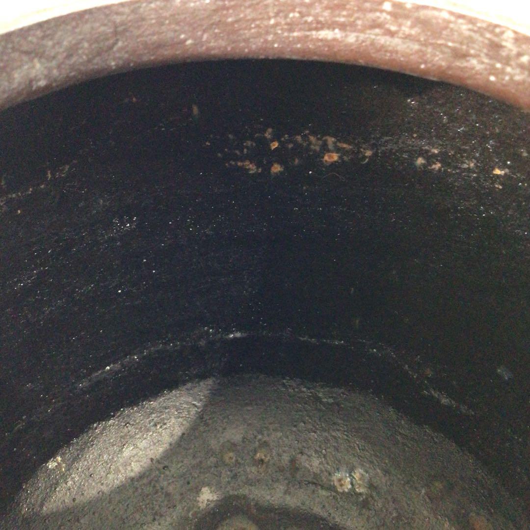 Ｓ６２　茶釜　『人間国宝　高橋敬典造』『間取松竹地紋』『羽子板釜』　共箱　茶道具