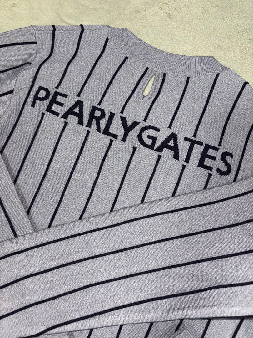 （超美品）パーリーゲイツ、ストライプ柄シリーズ、セットアップ、サイズ上1、下0