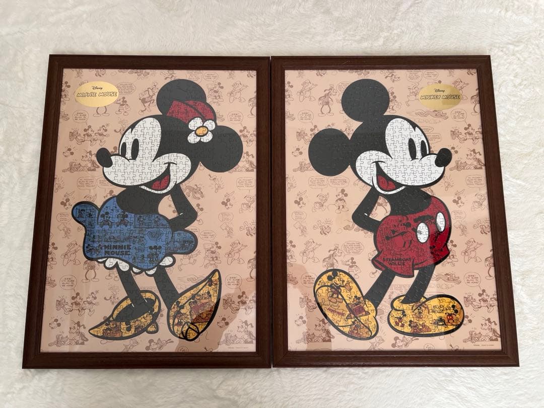 シルエット　ミッキー　ミニー ジグソーパズル 2個セット