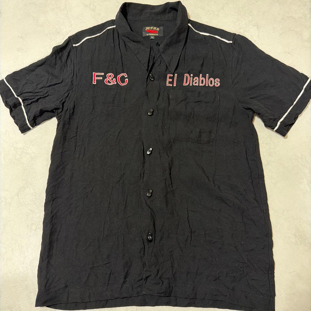 F&C El Diablos ボウリングシャツ Mサイズ　レーヨンシャツ