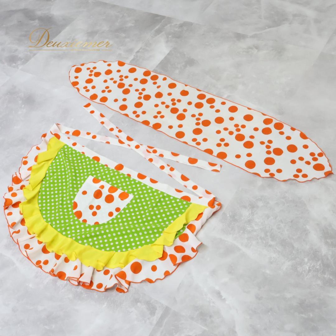 【フラメンコ衣装】ホワイト SONIA JOHNES エプロン ボウタイ 前掛け