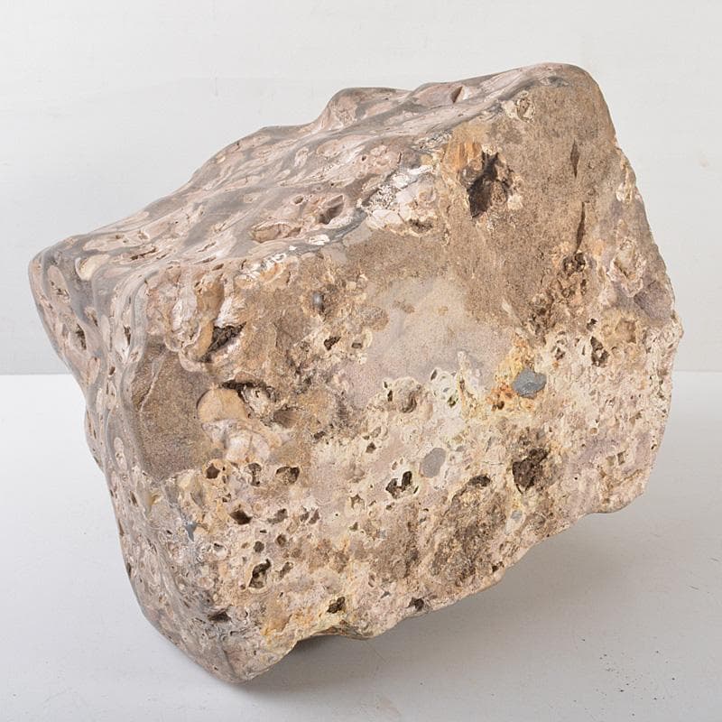 天然石　鑑賞石　置物　重さ約15kg　唐木台付　V　R6517F