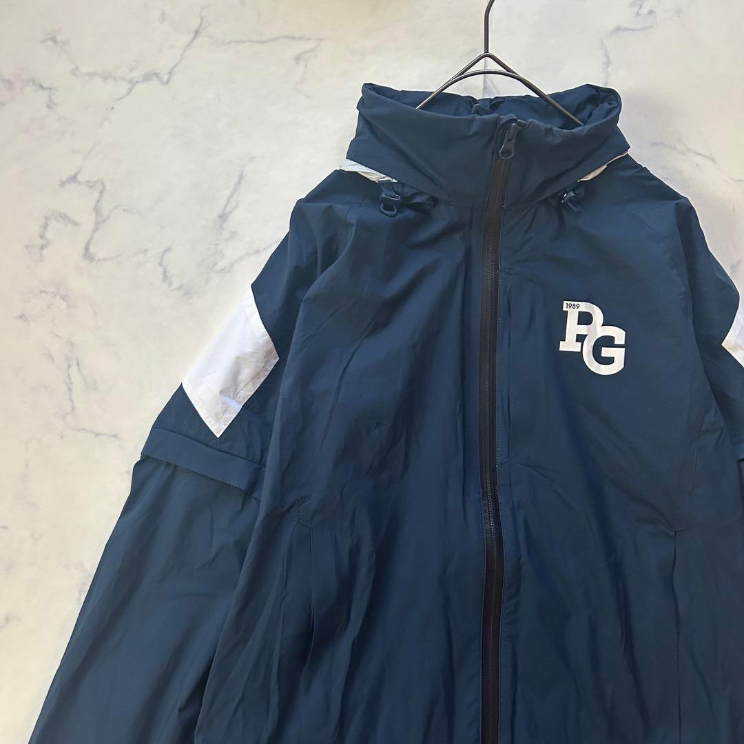 パーリーゲイツ レインウェア ワンピース ロゴ ネイビー 携帯袋付き