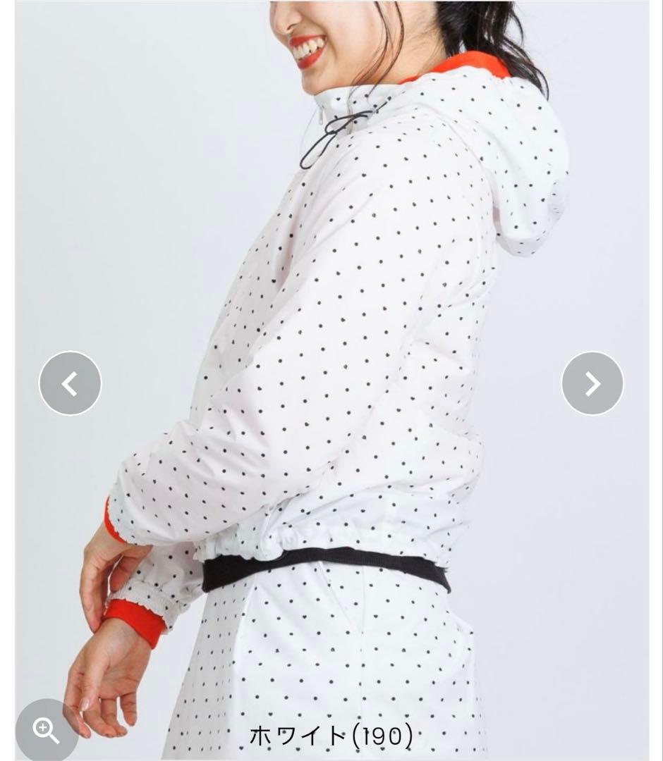 新作アルチビオ 保温撥水ドット柄ブルゾン 36 白 ジップジャケット