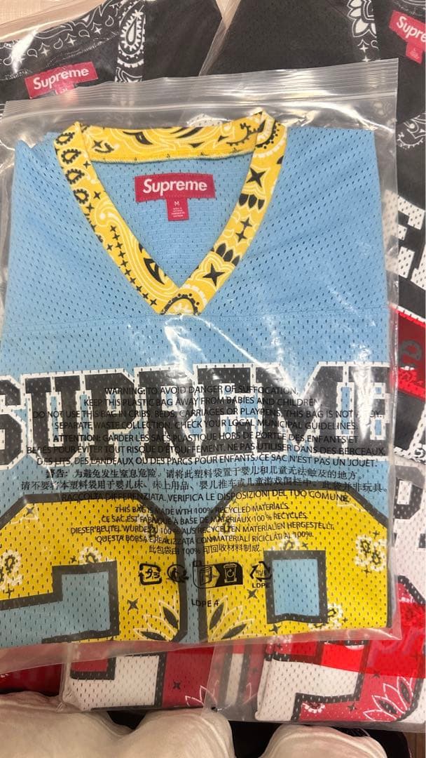 シャツ Supreme Bandana Football Jersey Bule M