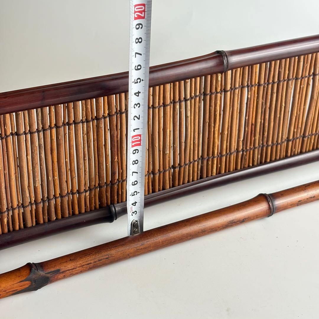 茶道具 風炉先 屏風 結界 茶道具 長さ約87cm江戸間 煤竹結界 炉屏簾入り