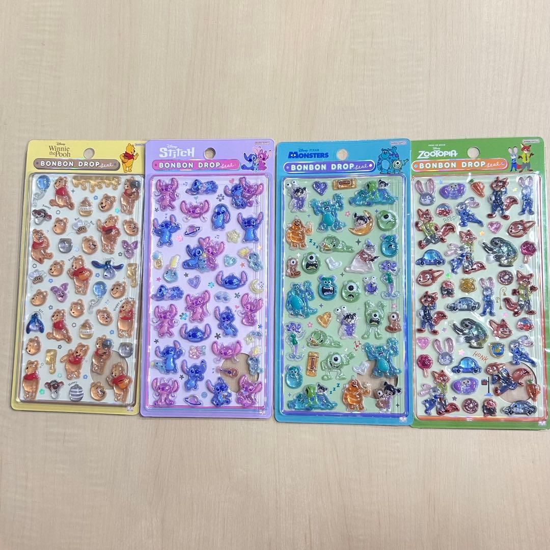 ディズニー ボンボンドロップシール 4種 ズートピア モンスターズインク
