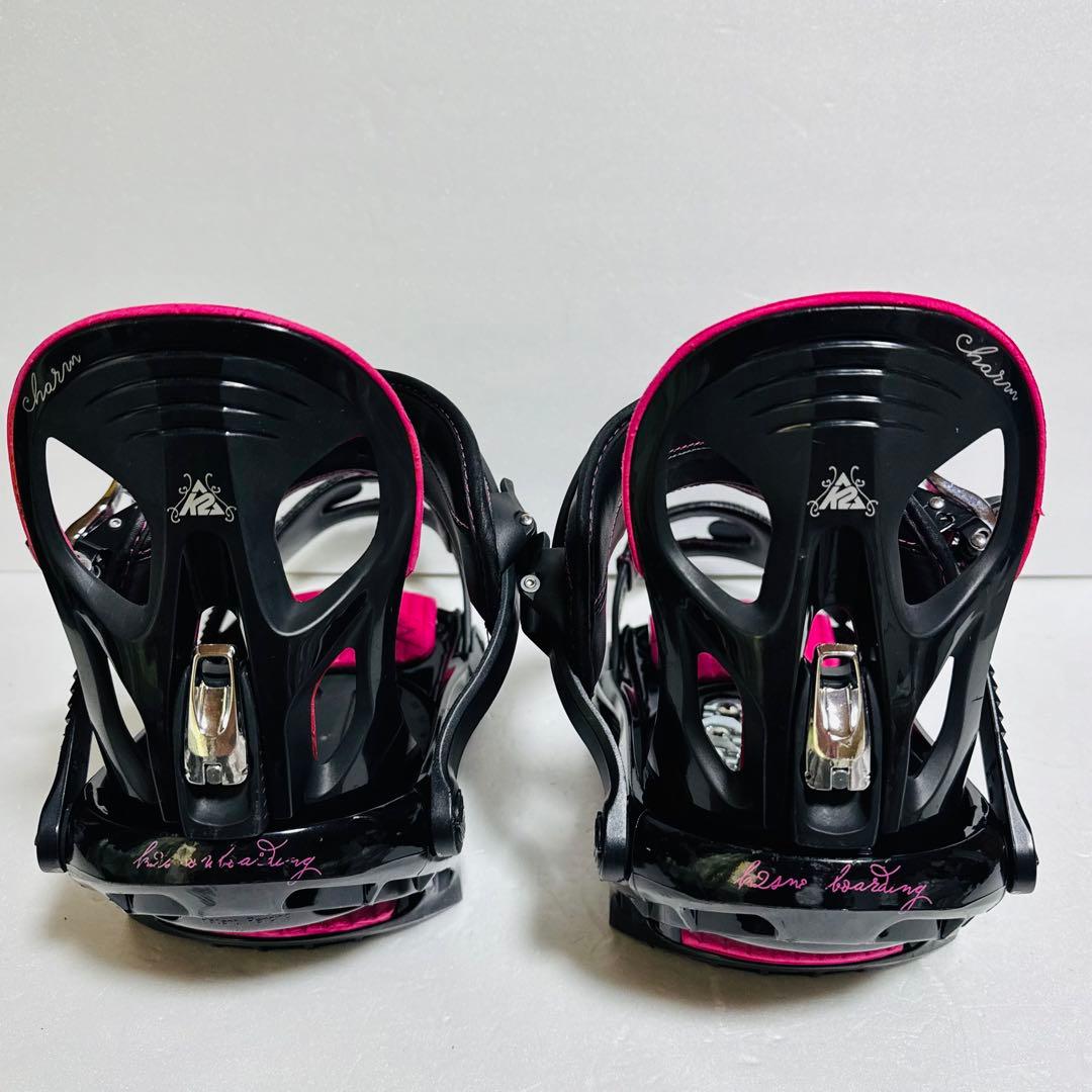 K2 スノーボードビンディング Mサイズ　ブラック/ピンク初心者女性レディース
