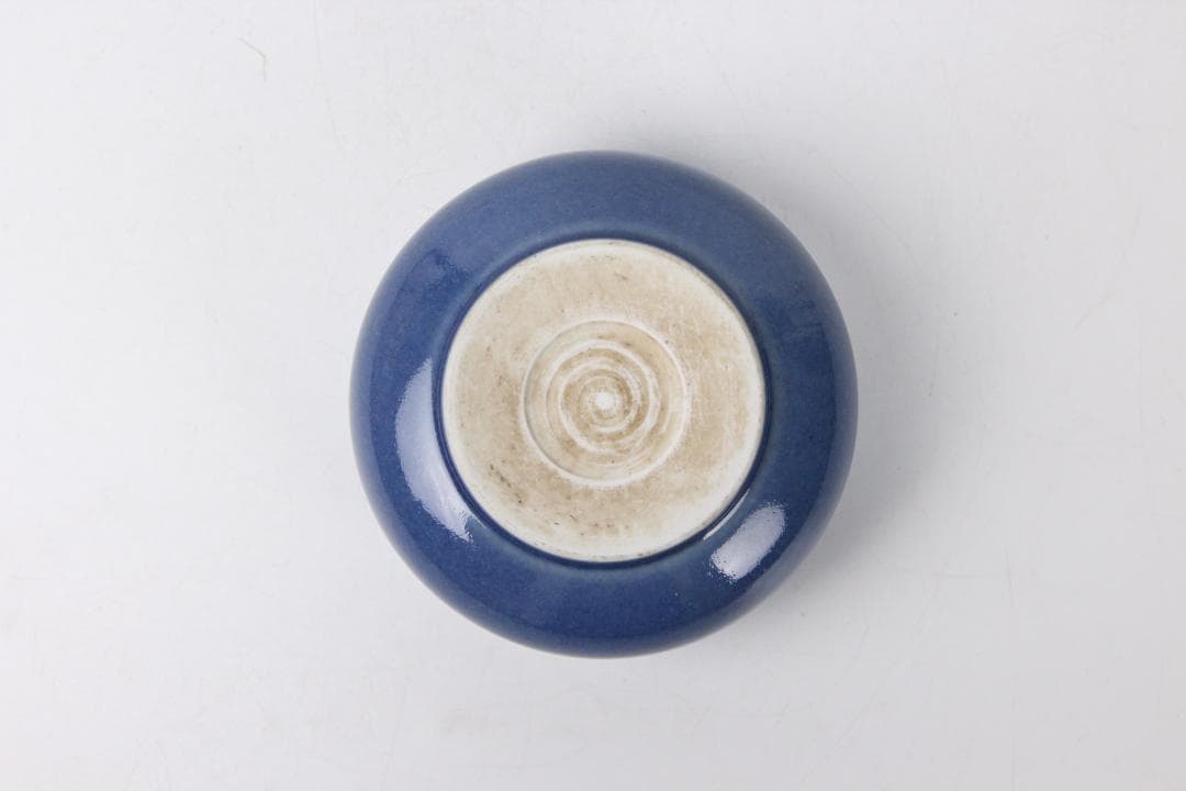 中国古美術　清時代蓝釉水盤　建水　文房具　 EJ12M-5