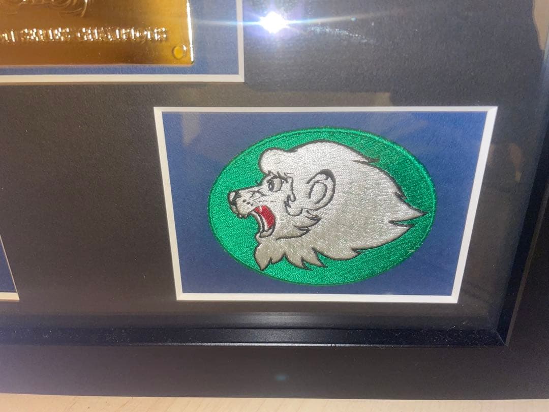 2008年日本シリーズ西武ライオンズ優勝記念額　レア使用ピッチャープレート入り