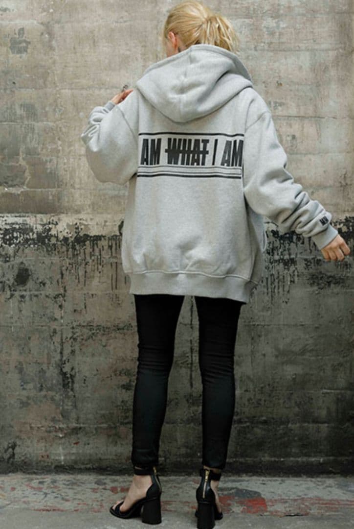 I AM WHAT I AM「zip Up Sweatshirt - GRAY」