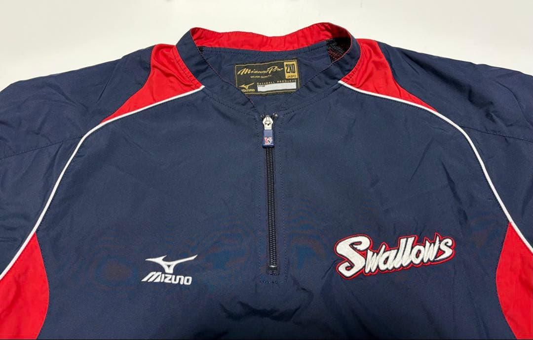 【ヤクルトスワローズ／非売品】ミズノ 長袖 ハーフジップ ウェア(2XO)