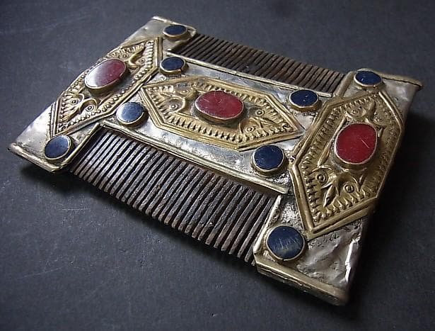 ★X1701★アンティーク　櫛　トルクメニスタン　髪飾　装身具　装飾品