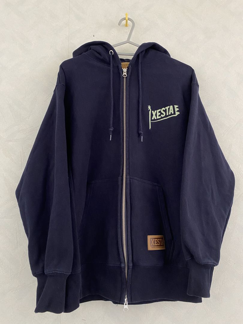 XESTA パーカー M ネイビー ダブルジップ Hoodie ゼスタ 釣り