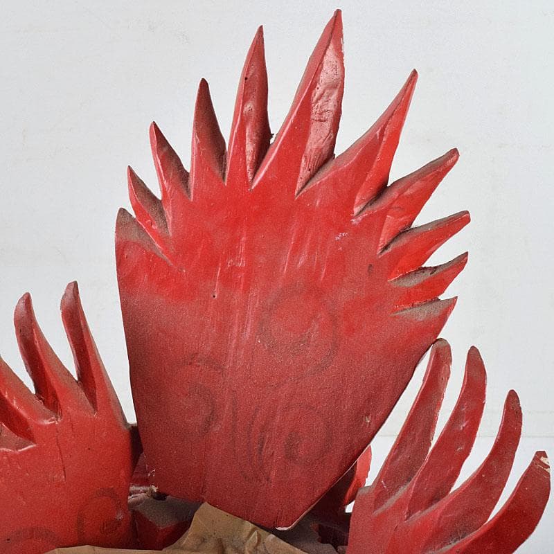 バリ島　インドネシア　彩色木彫　ガルーダ像　置物　N　R9435B