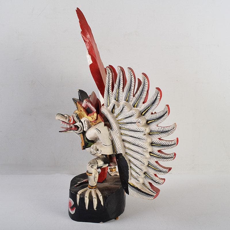 バリ島　インドネシア　彩色木彫　ガルーダ像　置物　N　R9435B