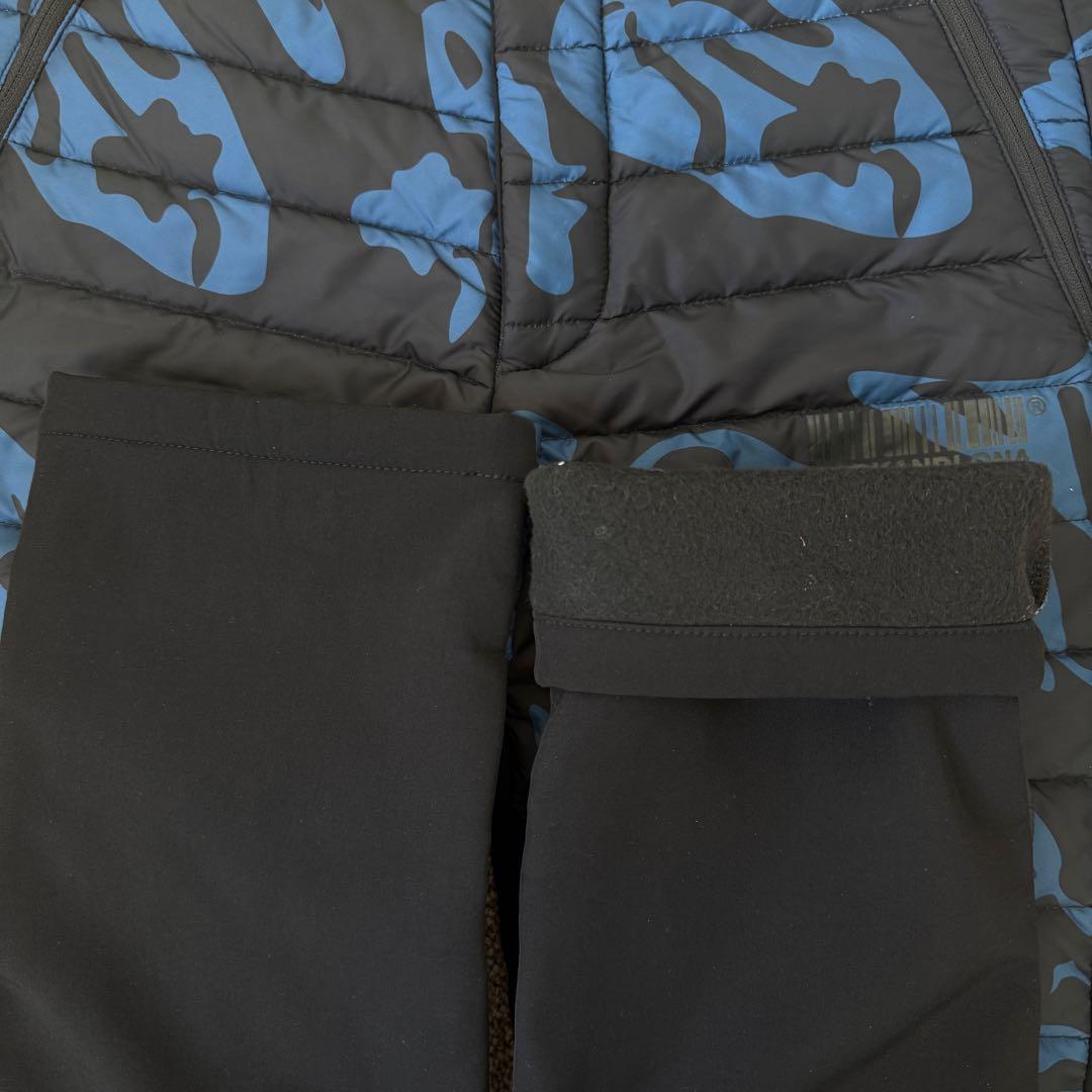 防寒　中綿入り　マークアンドロナ　ダウンパンツ　S〜M相当　黒　迷彩　カモフラ