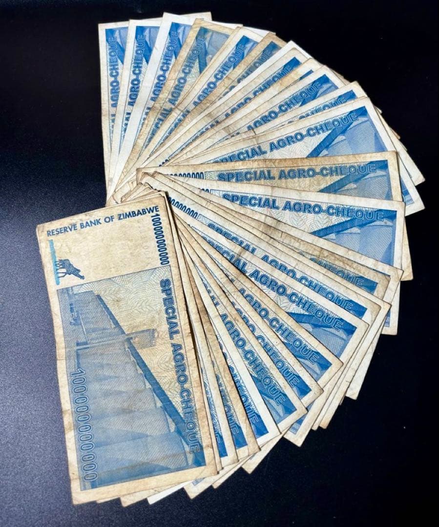 ジンバブエドル　アグロチェック　1000億ドル　20枚