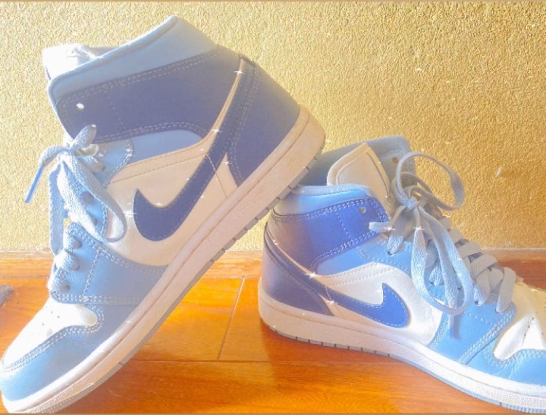 Nike バスケットボールシューズ ハイカット 青白 ジョーダンワン