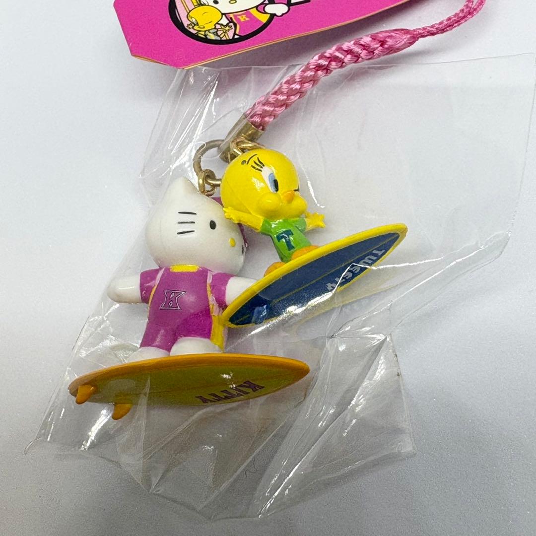 激レア　ハローキティ　トゥイーティー　根付け　ストラップ　サーフィン　バイク