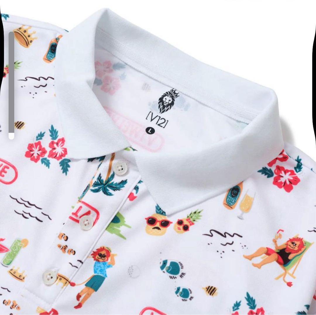 V12 ホワイト ポロシャツ 新品