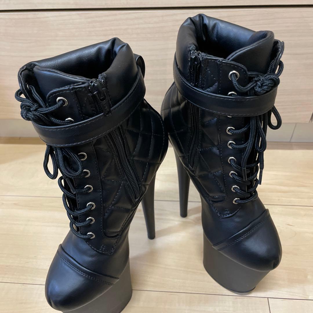 Pleaser ショートブーツ ポールダンス 8インチ サイズ6 ブラック