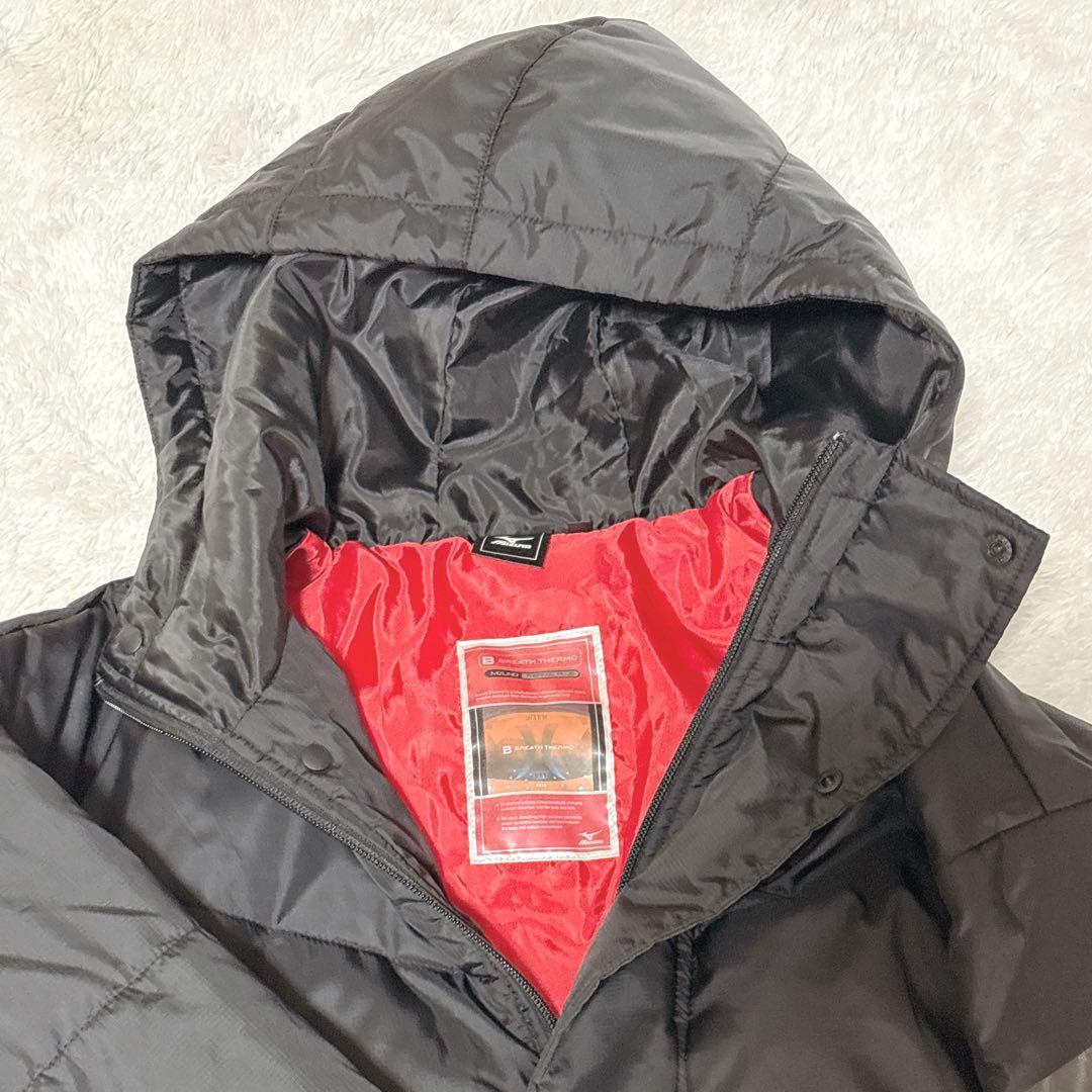 【秋冬】ミズノ ブレスサーモ ベンチコート 中綿ロングコート サッカー XL