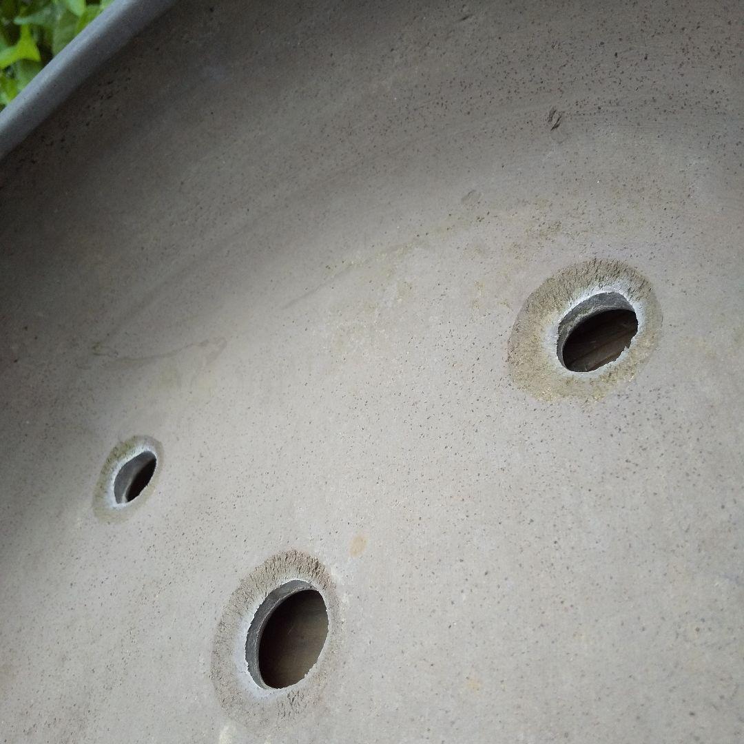 常滑焼 盆栽鉢 松柏類 大品『松下陶園』泥鉢 泥物 外縁 小判 隅入 袋形 切足