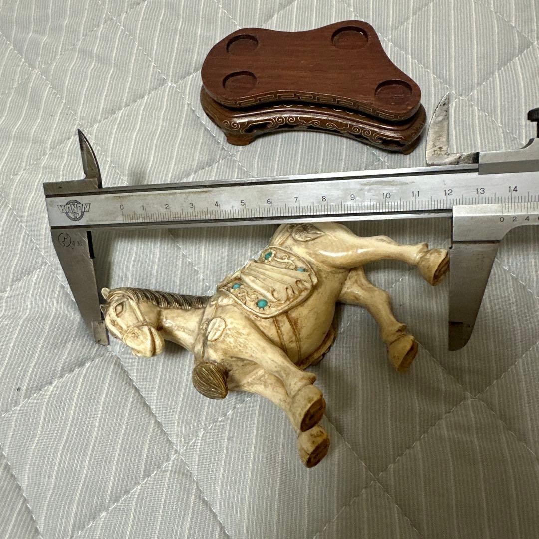美品　馬　緑松石象嵌　装飾細密彫刻　縁起物　置物　時代物　古玩骨董品アンティーク