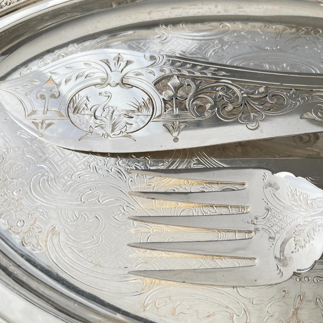 【Martin & Hall】【純銀ハンドル】ビクトリアンの サーバーセット