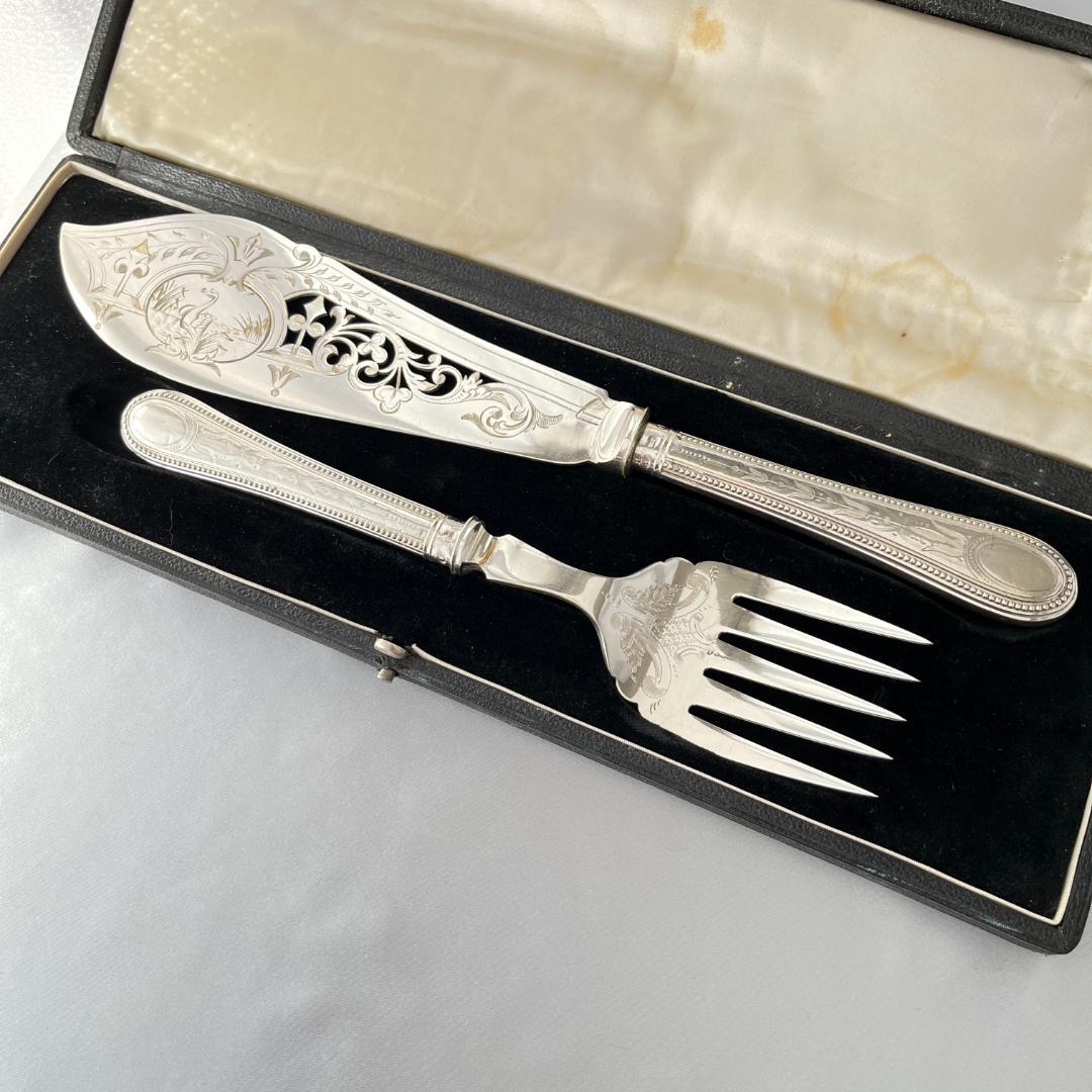 【Martin & Hall】【純銀ハンドル】ビクトリアンの サーバーセット