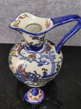 青と白のパステルカラーの瓢箪子下山ケトル