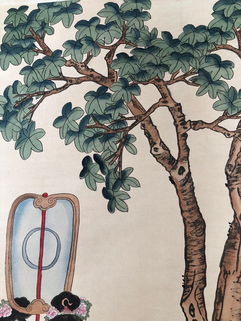 唐寅 人物画 掛け軸 手描き 中国美術 絵画 書画 仕女図 人物図 インテリア