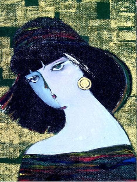 油絵 菅家令子 絵 絵画 インテリア SM-070401 人物 女性像