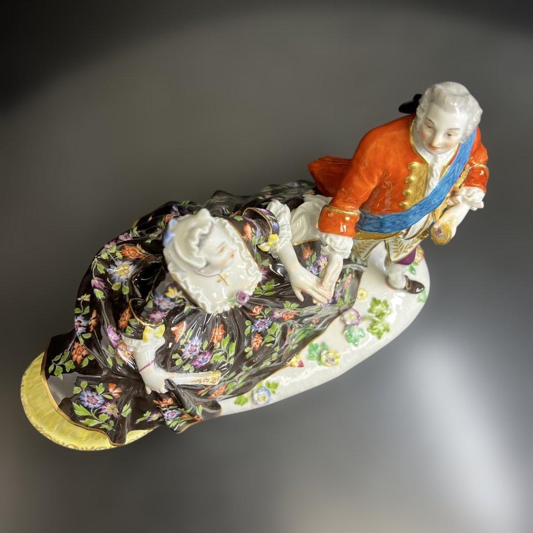 マイセン　フィギュリン　アウグストⅢ世とマリア　東Y8-0130☆2Fトトコニ