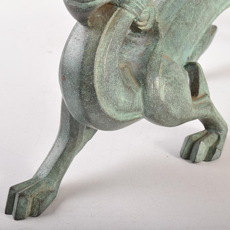 @わんわん　山本雲涛作　青銅　龍　置物　共箱　M　R7839