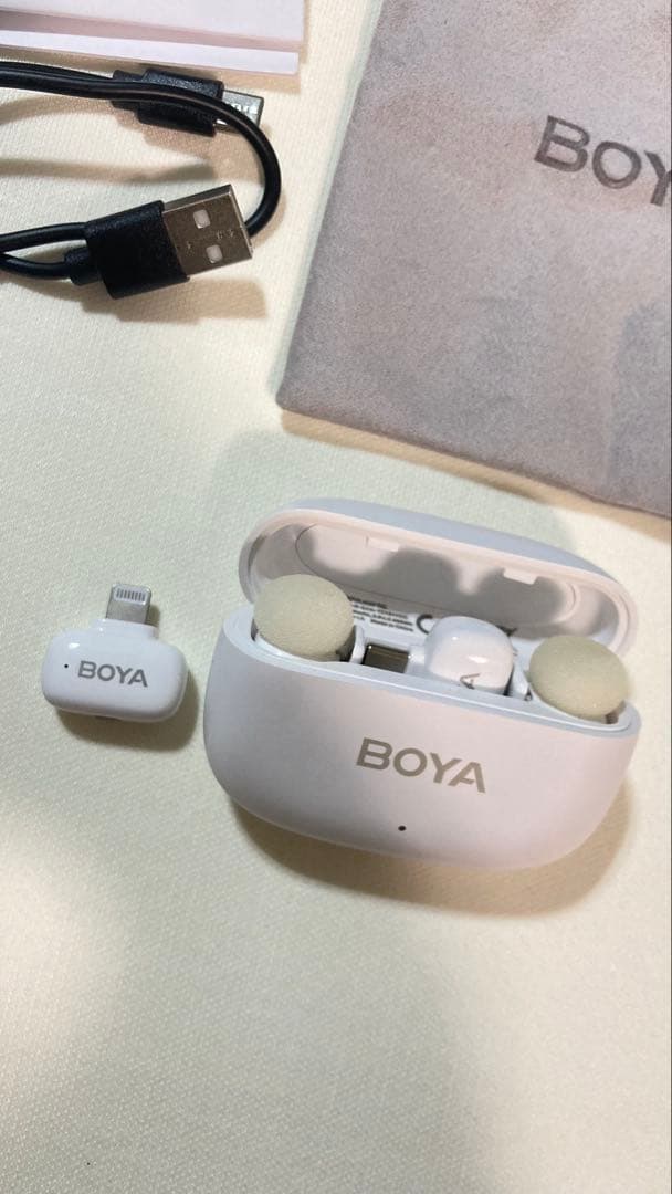 BOYA mini ワイヤレスマイクセットUSB-C&Lightning(白)