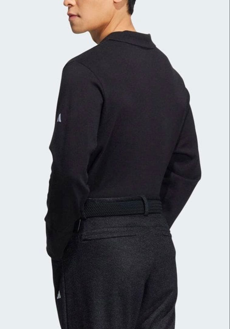 送料無料 新品 adidas GOLF アーガイル柄セーター ポロ XL BK